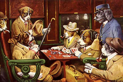 Perros jugando poker pintura